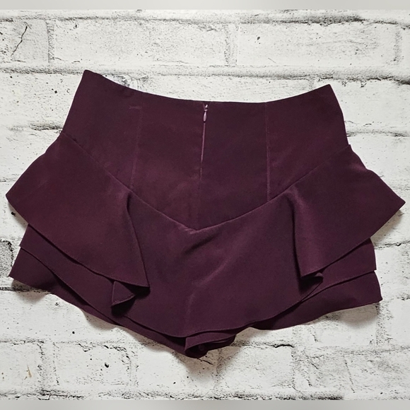 Revamped Plum Ruffle Skort Shorts M – High Rise Layered Mini - Picture 3 of 9